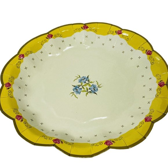 Pretty Tea Party Cake Plates Floral Talking Tables 7 Inch Paper Plates 12 Pack - Picture 8 of 10